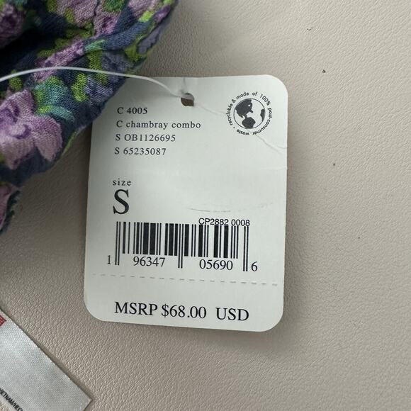 Free People Bare It All Bodysuit Womens Small Floral Lace Shoulder Ties NWT - Picture 13 of 14